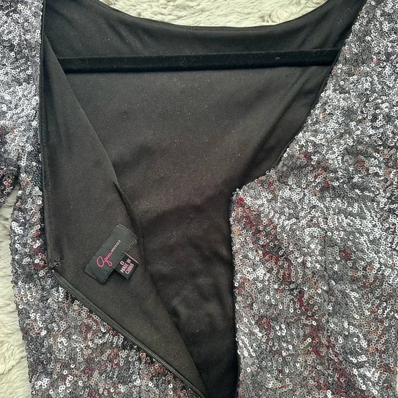 Aqua Sequin Party Dress - Picture 4 of 5